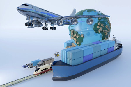 3D shipping and logistic conceptの写真素材