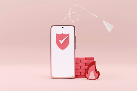 3D mobile firewall conceptの写真素材