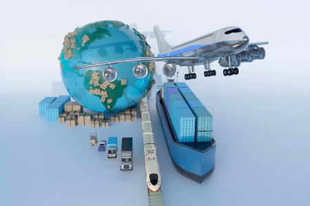 3D shipping and logistic conceptの写真素材