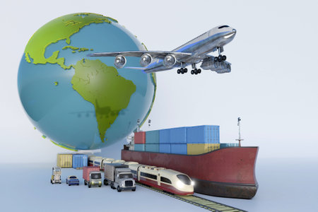 3D shipping and logistic conceptの写真素材