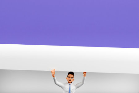 3D business man with copy spaceの写真素材