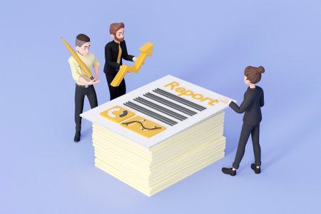 3D business report concept