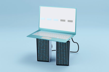 3D data cabling conceptの写真素材