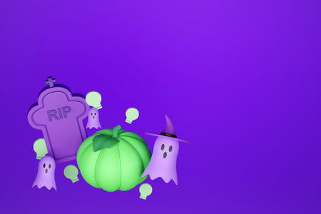 3D Halloween design with copy spaceの写真素材
