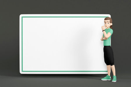3D confident man with copy spaceの写真素材