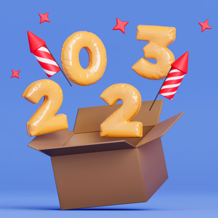 3D 2023 New Year greetingの写真素材