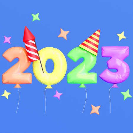 3D 2023 New Year designの写真素材