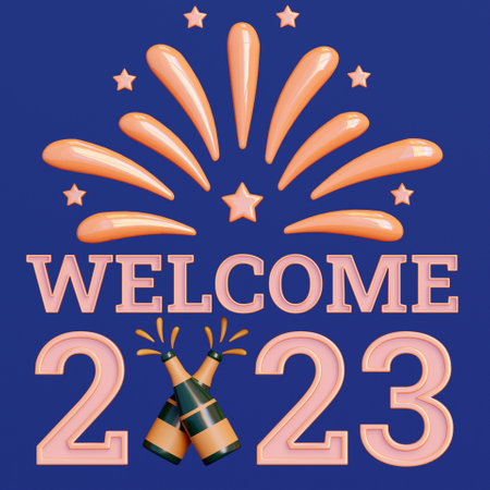 3D welcome 2023 design