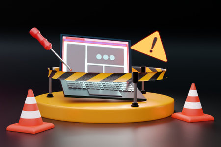 3D computer technical issue conceptの写真素材