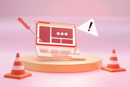3D computer technical issue concept