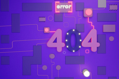 3D cyber 404 error conceptの写真素材