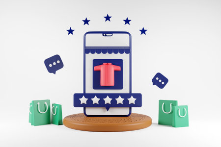 3D online store ratings concept
