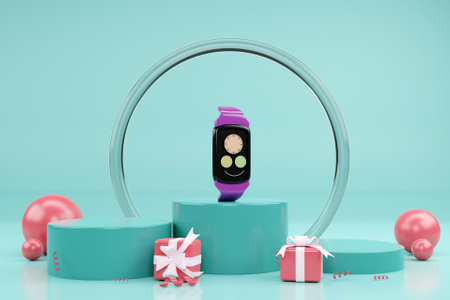 3D Mockup Display of Smartwatch