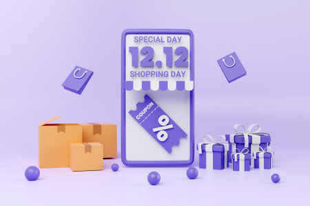 3D special shopping day concept