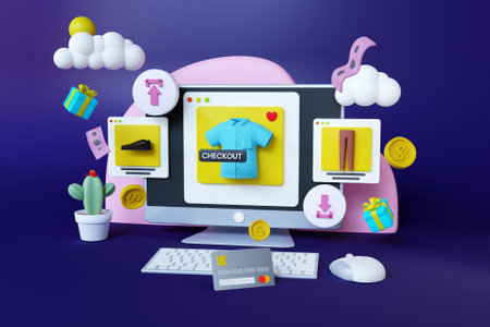 3D online shopping concept