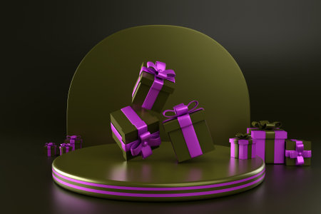3D gift boxes with shopping concept