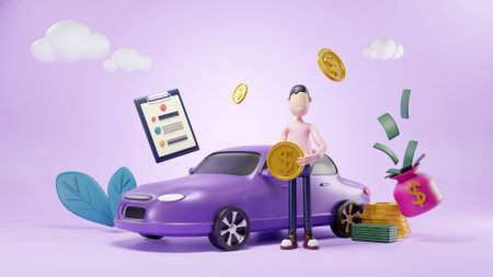 3D car trading concept