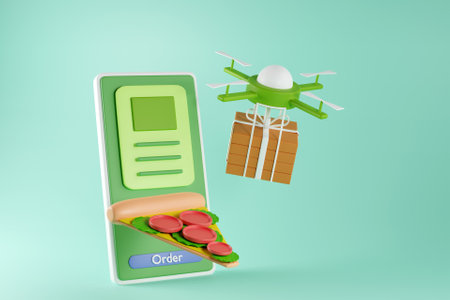 3D food delivery by drone concept
