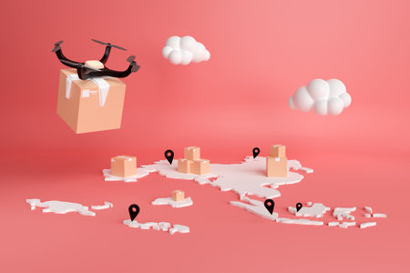 3D drone delivery concept