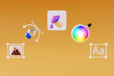 3D editing and graphic design concept