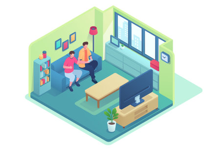 Men playing video gameのイラスト素材