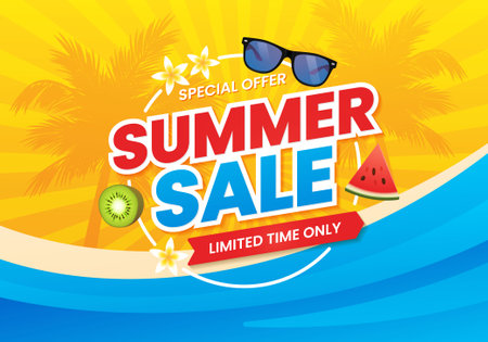 Summer sale posterのイラスト素材