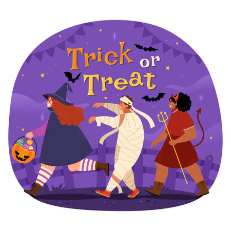 Halloween trick or treat illustrationのイラスト素材
