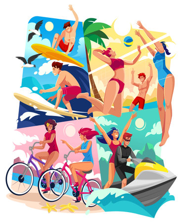 Summer activitiesのイラスト素材