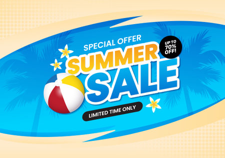 Summer sale posterのイラスト素材