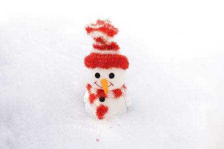 The christmas snowman in the outdoor.の写真素材