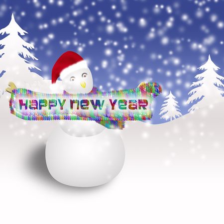 The snowman with christmas cap.の写真素材