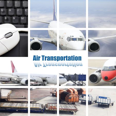 the air transportconcept with the scene at airport.の写真素材