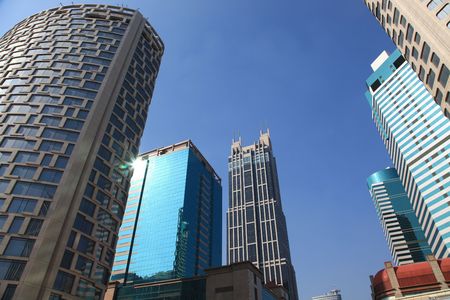 the modern building in shanghai.の写真素材