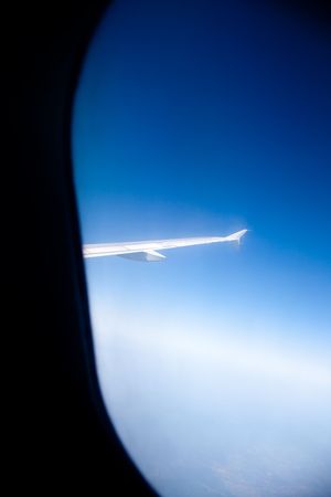 the scene view of the airplane window.