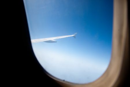 the scene view of the airplane window.
