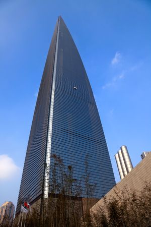 the modern building of the lujiazui financial centre in shanghai china.