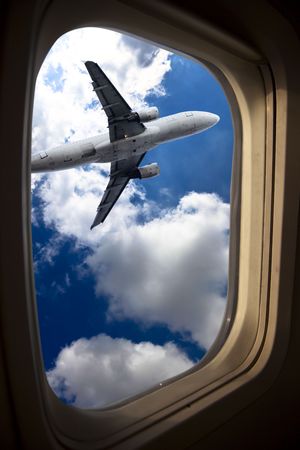  aerial view from an airplaneの写真素材
