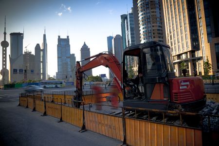 heavy duty in shanghai china for the World Exposition.の写真素材