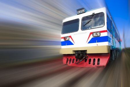 the background of the high-speed train with motion blur outdoor.の写真素材