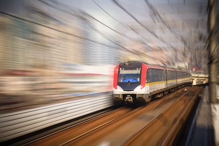 the background of the high-speed train with motion blur outdoor.