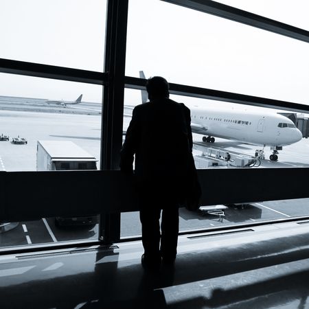 the business man at the airport.のeditorial素材
