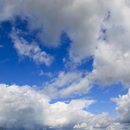 Blue sky and white cloudの写真素材
