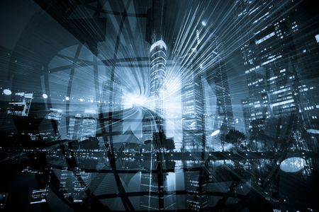 the abstract background about futurism,city,transprot and globe.