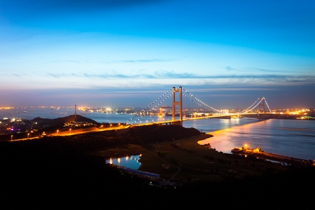 bridge in the night of jiangyin china.