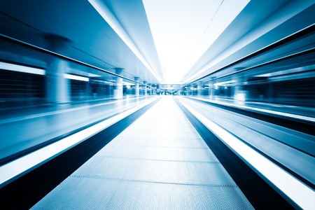 escalator  ,interior of the shanghai pudong airport .の写真素材
