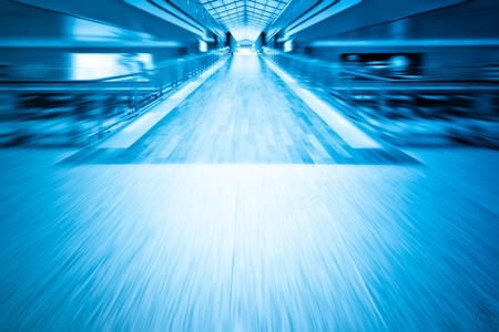 walkway of the shanghai airport,interior of the modern buildingの写真素材