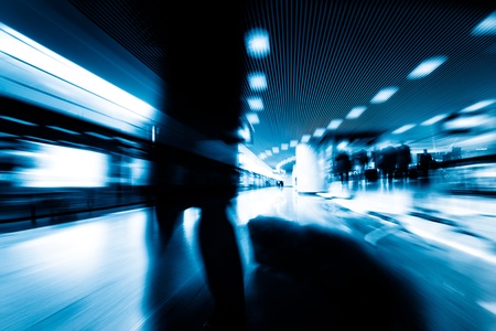 passenger in the shanghai pudong airport.interior of the airport.の写真素材