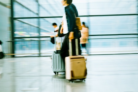 passenger in the shanghai pudong airport.interior of the airport.の写真素材
