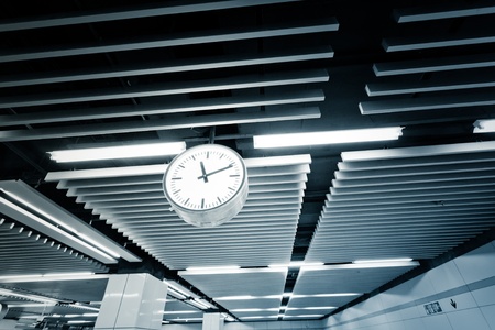 bell on the roof of the modern building in the subway station.の写真素材