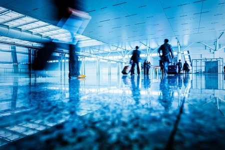 passenger in the shanghai pudong airport.interior of the airport.のeditorial素材
